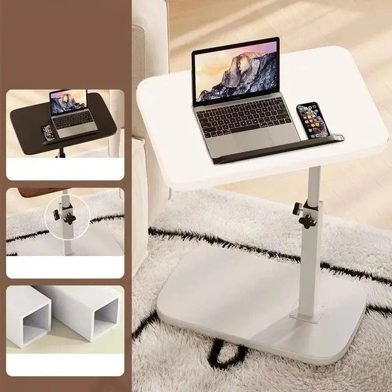 Rolling Laptop Desk Height-Adjustable 360° Swivel Top