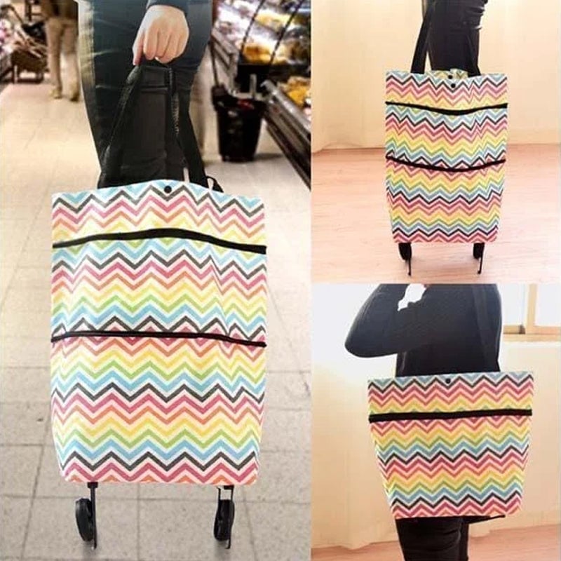 Rolling Shopping Bag Wheeled & Expandable Waterproof Oxford