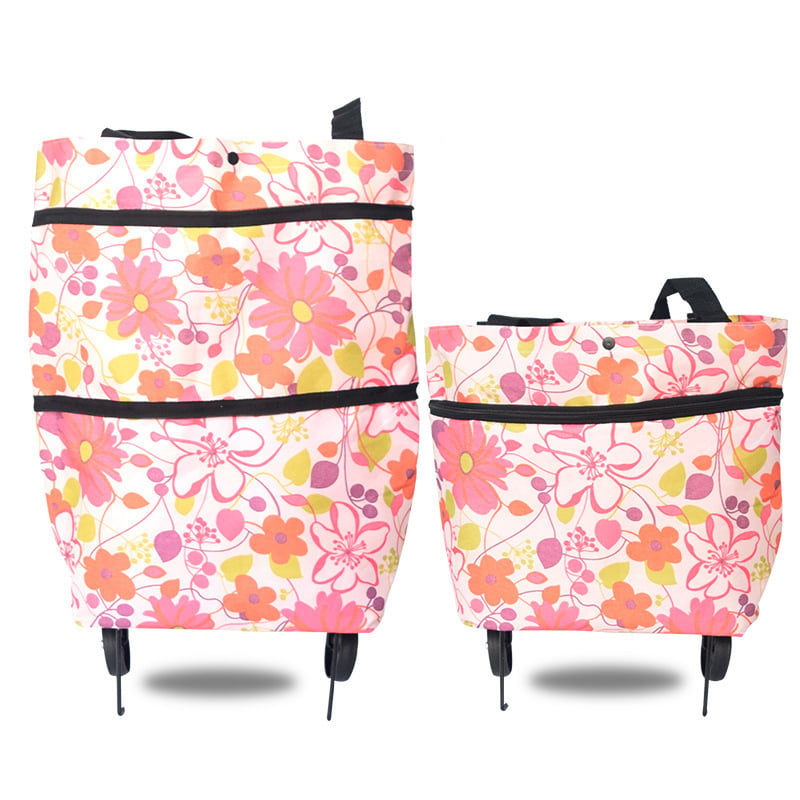 Rolling Shopping Bag Wheeled & Expandable Waterproof Oxford