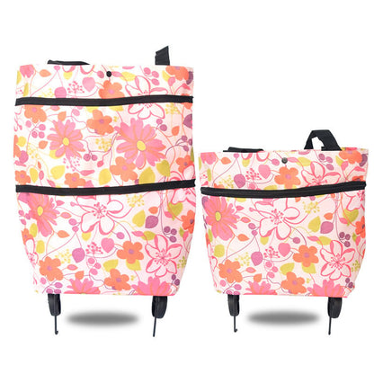 Rolling Shopping Bag Wheeled & Expandable Waterproof Oxford
