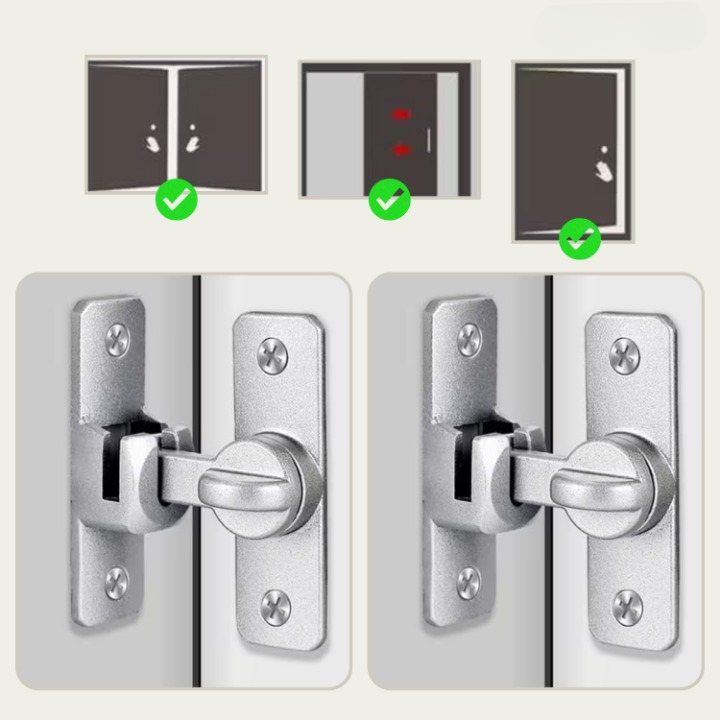 Rotary Door Bolt Lock Corrosion-Resistant Aluminum 2-Pack Quick Installation