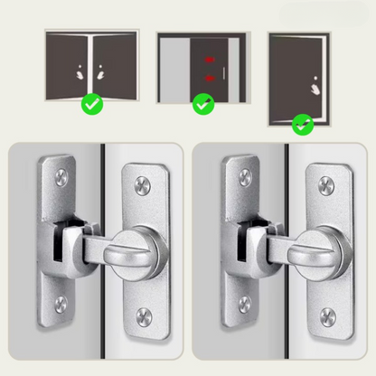 Rotary Door Bolt Lock Corrosion-Resistant Aluminum 2-Pack Quick Installation