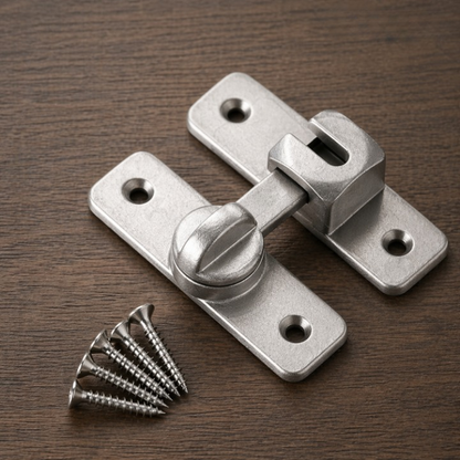 Rotary Door Bolt Lock Corrosion-Resistant Aluminum 2-Pack Quick Installation