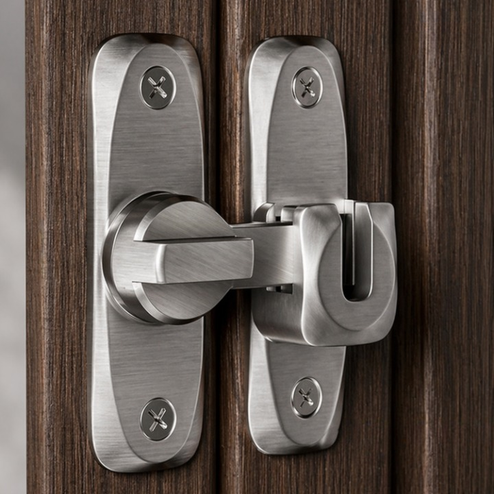 Rotary Door Bolt Lock Corrosion-Resistant Aluminum 2-Pack Quick Installation
