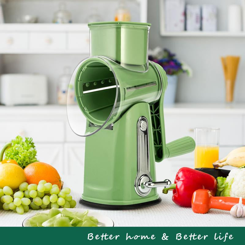 Rotary Grater 5 Interchangeable Stainless Steel Blades Suction Cup