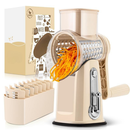 Rotary Grater 5 Interchangeable Stainless Steel Blades Suction Cup