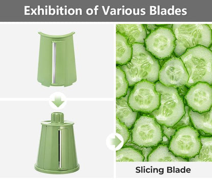Rotary Grater 5 Interchangeable Stainless Steel Blades Suction Cup