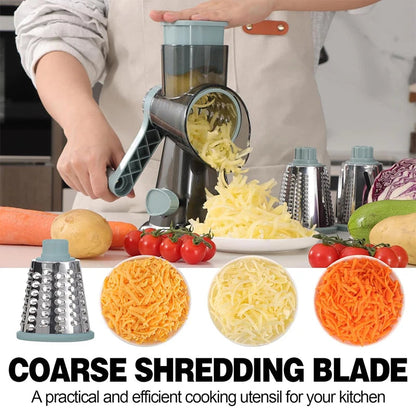 Rotary Grater Interchangeable Stainless Steel Drums Suction Cup Base