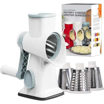 Rotary Grater Interchangeable Stainless Steel Drums Suction Cup Base