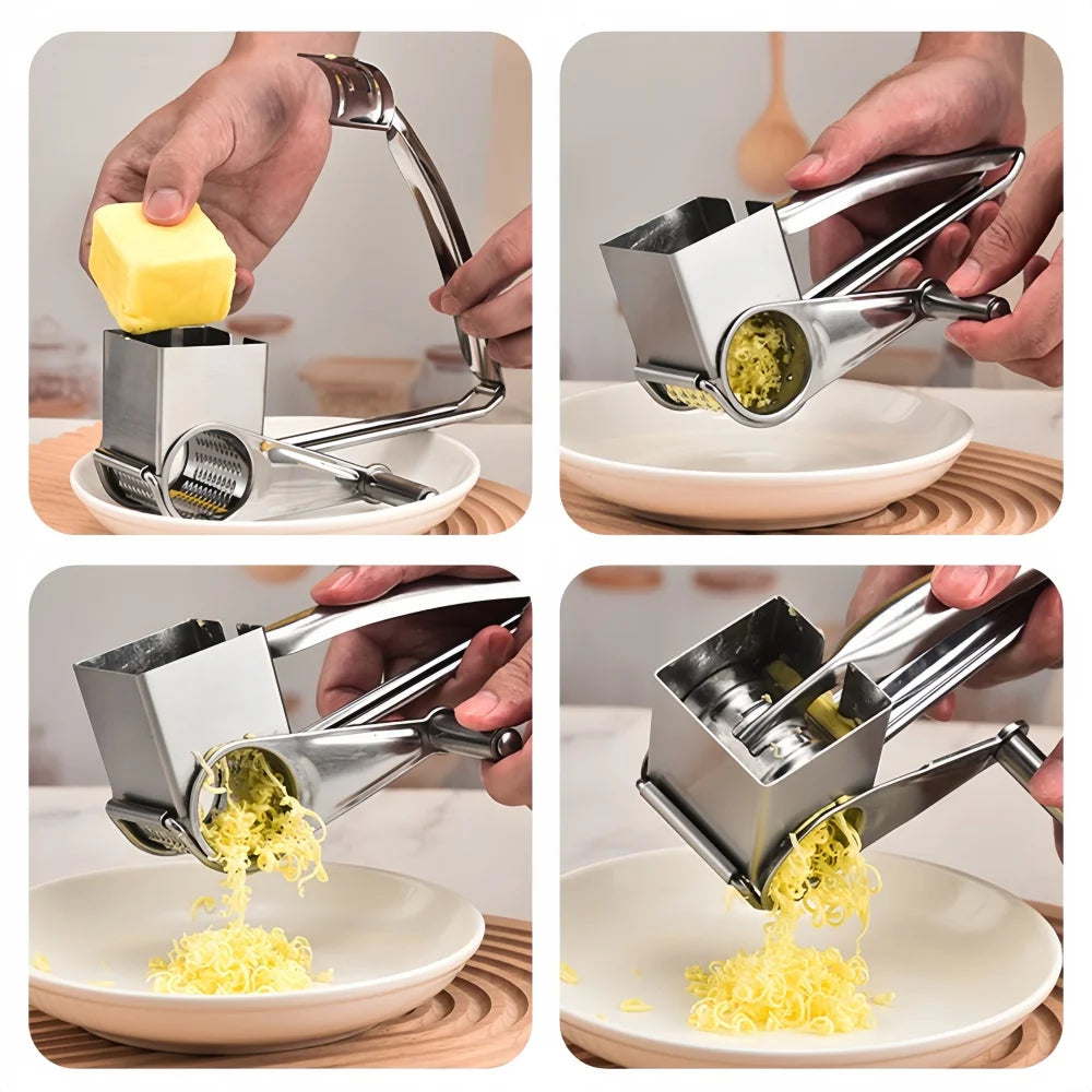 Rotary Grater Stainless Steel Hand Crank Compact