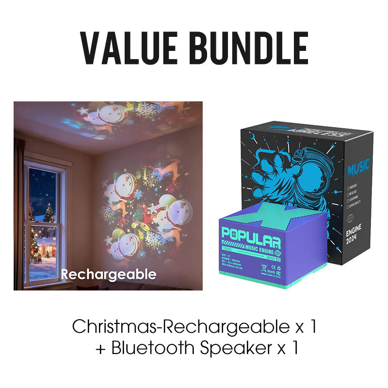 Rotating LED Projector Ocean Snowflake Christmas USB Rechargeable