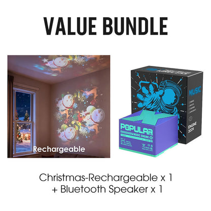 Rotating LED Projector Ocean Snowflake Christmas USB Rechargeable