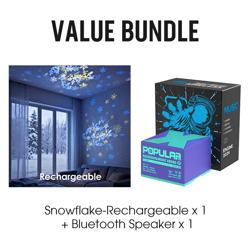 Rotating LED Projector Ocean Snowflake Christmas USB Rechargeable