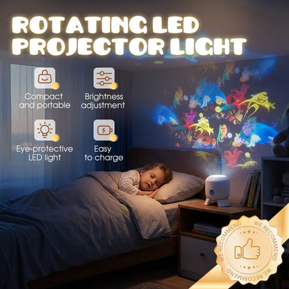 Rotating LED Projector Ocean Snowflake Christmas USB Rechargeable