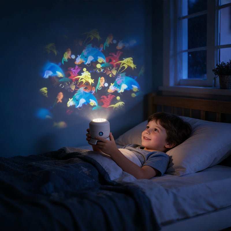 Rotating LED Projector Ocean Snowflake Christmas USB Rechargeable
