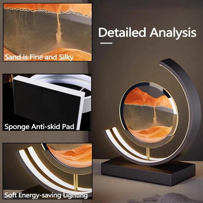 Rotating Sand Art Lamp Sealed Sand LED Touch Sensor