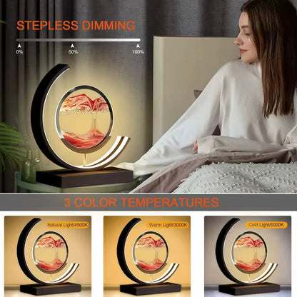 Rotating Sand Art Lamp Sealed Sand LED Touch Sensor