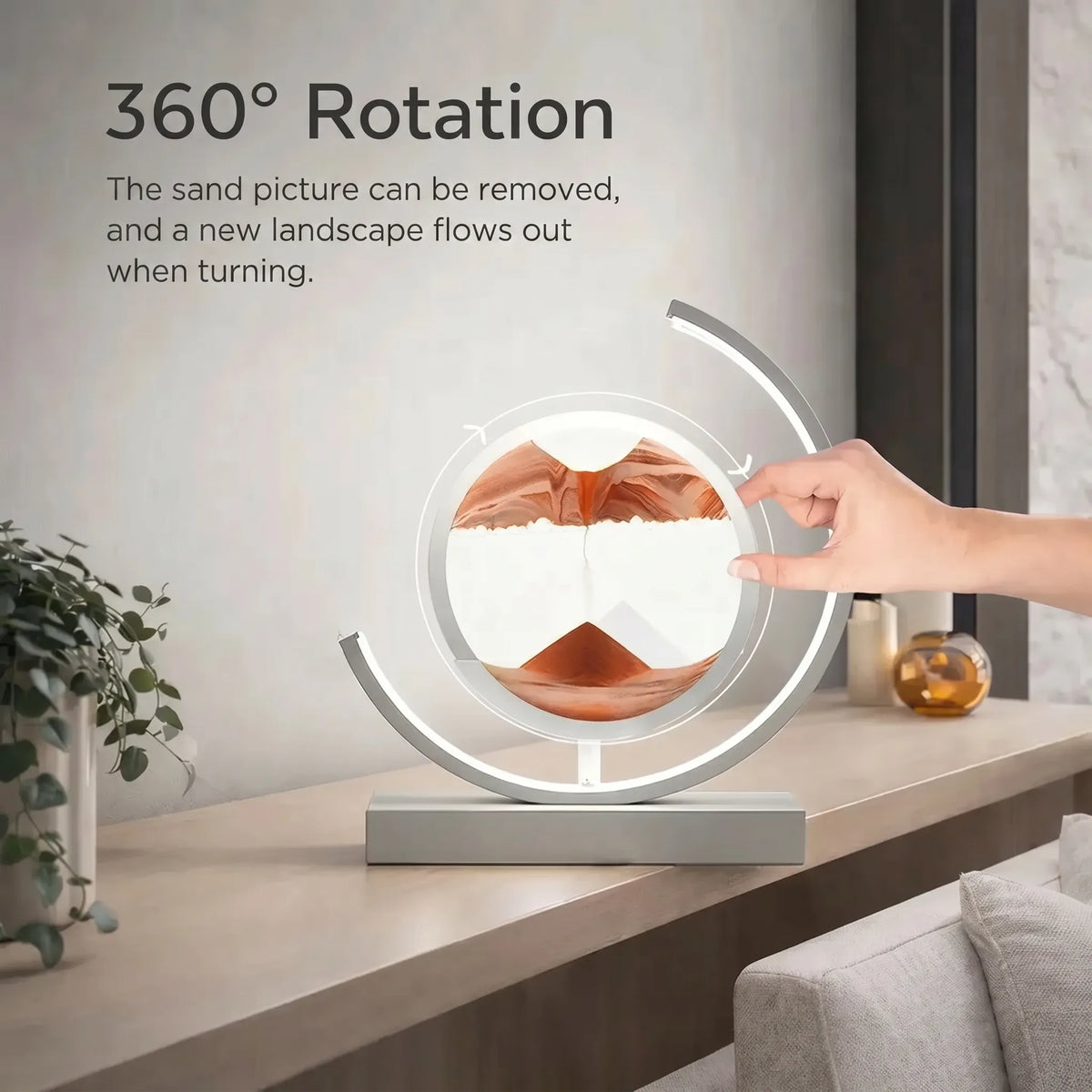 Rotating Sand Art Lamp Sealed Sand LED Touch Sensor