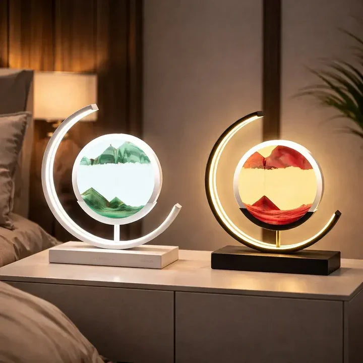 Rotating Sand Art Lamp Sealed Sand LED Touch Sensor