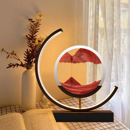 Rotating Sand Art Lamp Sealed Sand LED Touch Sensor