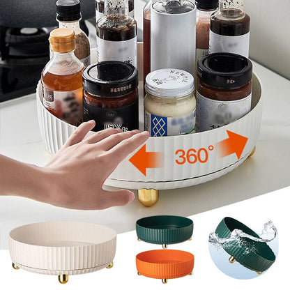 Rotating Spice Rack 360° Rotation Raised Edge Removable Base