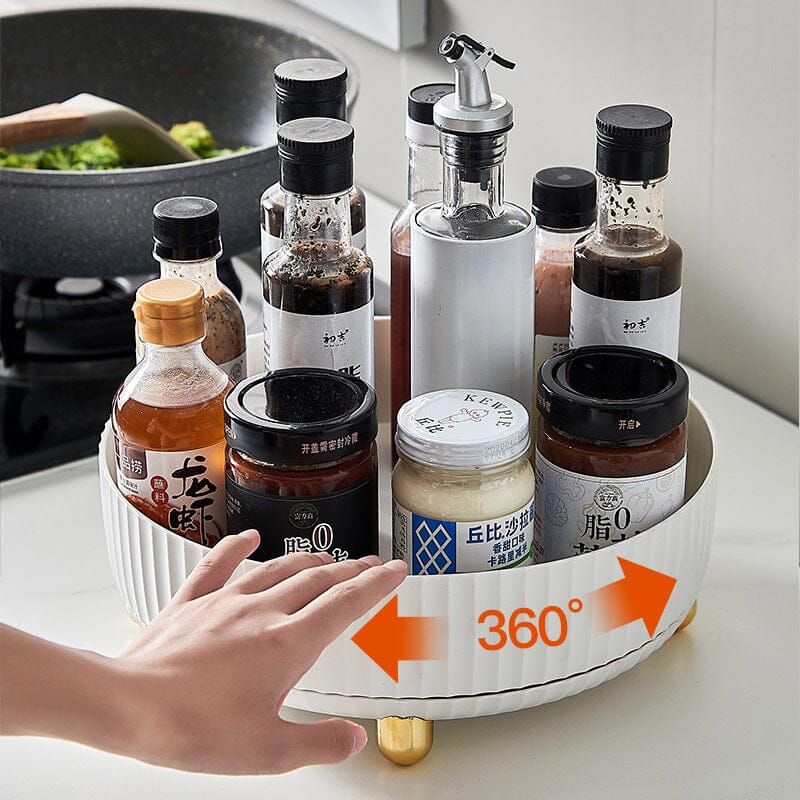 Rotating Spice Rack 360° Rotation Raised Edge Removable Base