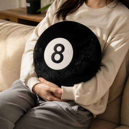 Round 8-Ball Cotton-Filled Throw Pillow