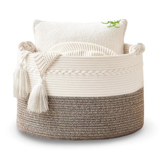 Round Storage Basket Cotton Rope Extra-Large