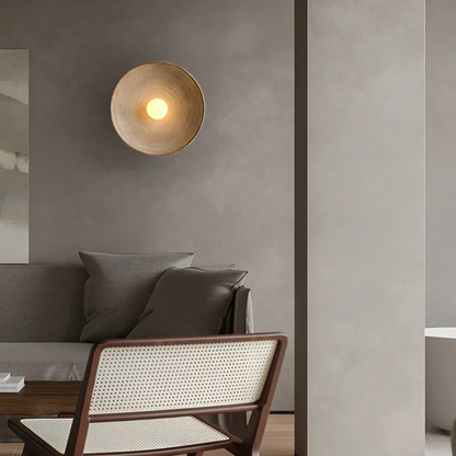 Round Wall Light Wabi-Sabi Three-Color Glass & Resin