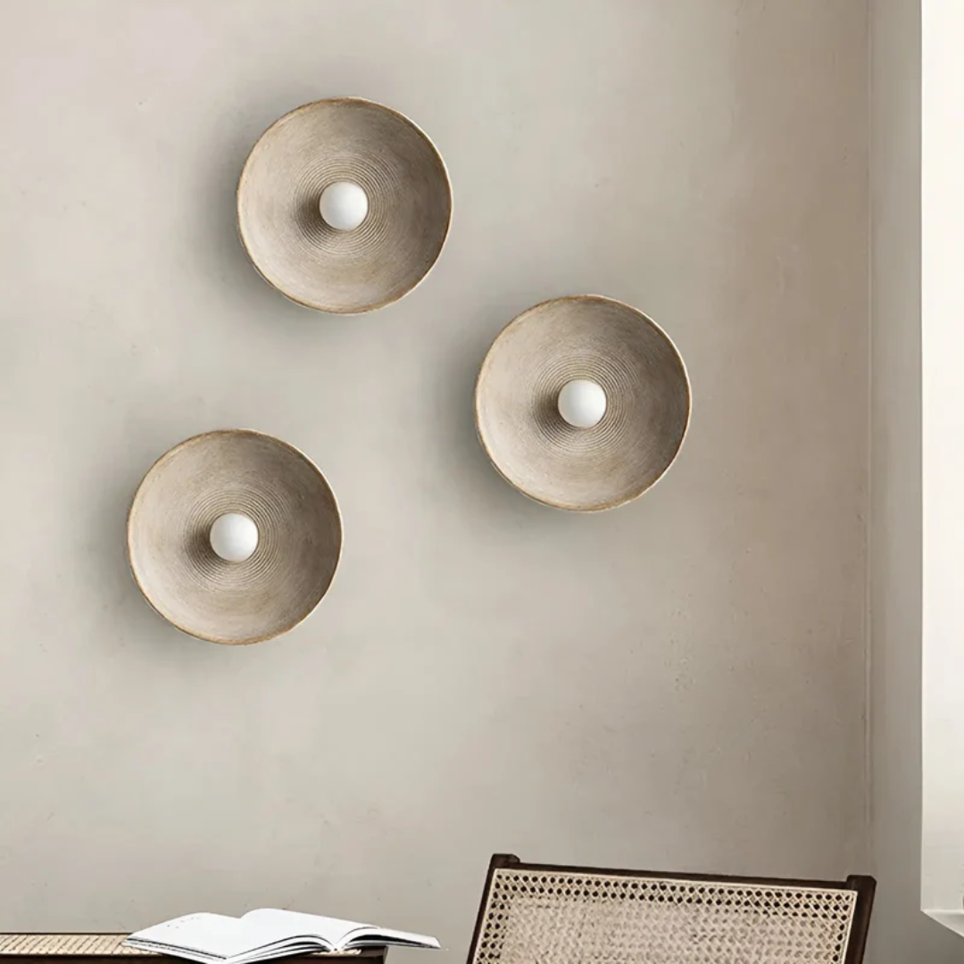 Round Wall Light Wabi-Sabi Three-Color Glass & Resin