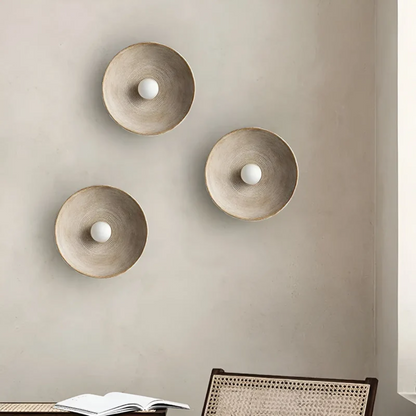 Round Wall Light Wabi-Sabi Three-Color Glass & Resin