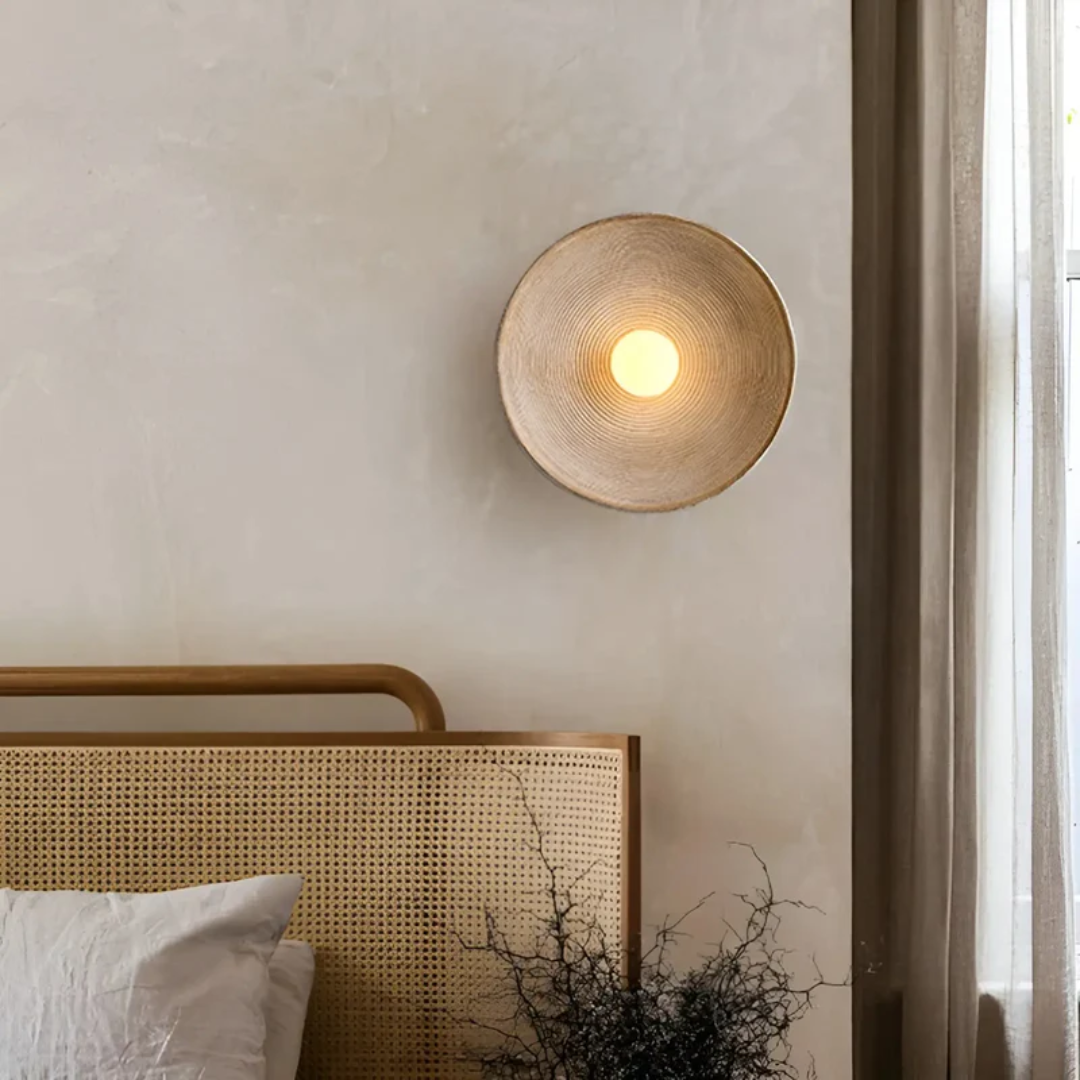 Round Wall Light Wabi-Sabi Three-Color Glass & Resin