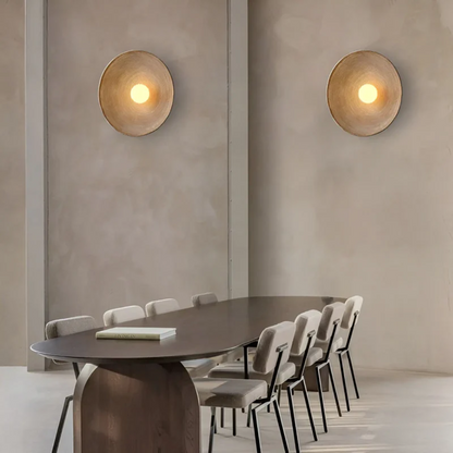 Round Wall Light Wabi-Sabi Three-Color Glass & Resin