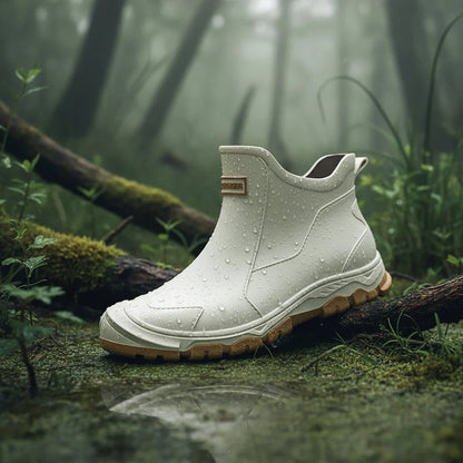 Rubber Boots Waterproof PVC Ankle-High Non-Slip Tread
