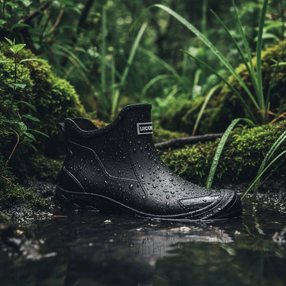 Rubber Boots Waterproof PVC Ankle-High Non-Slip Tread