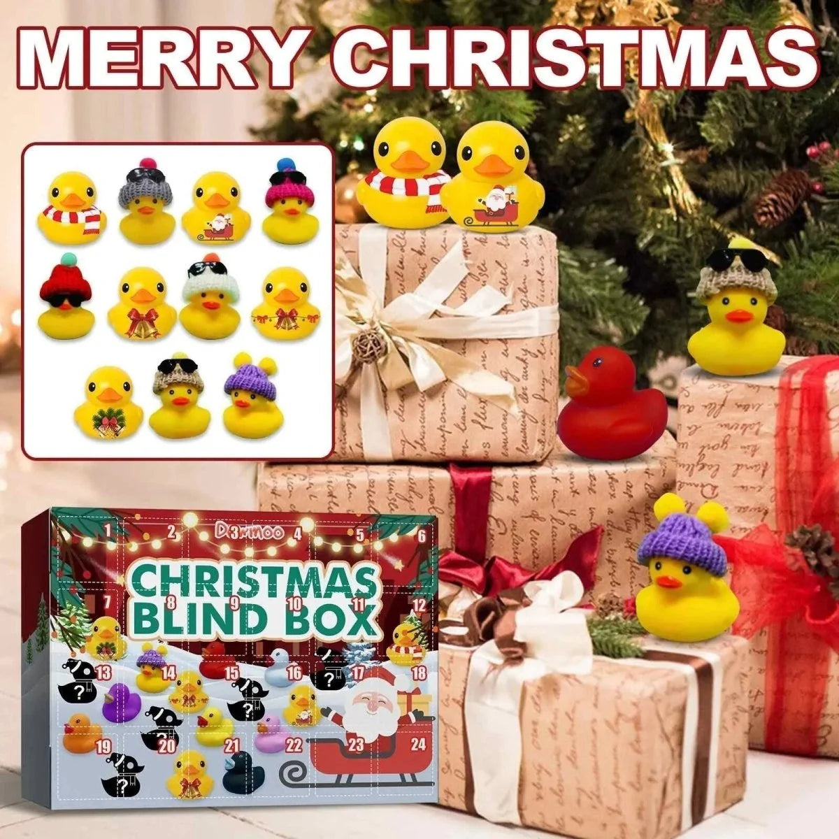 Rubber Duck Advent Calendar 24-Piece Christmas Set