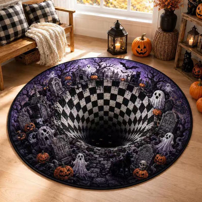 Rug 3D Pumpkin & Lantern Design Soft Durable Material