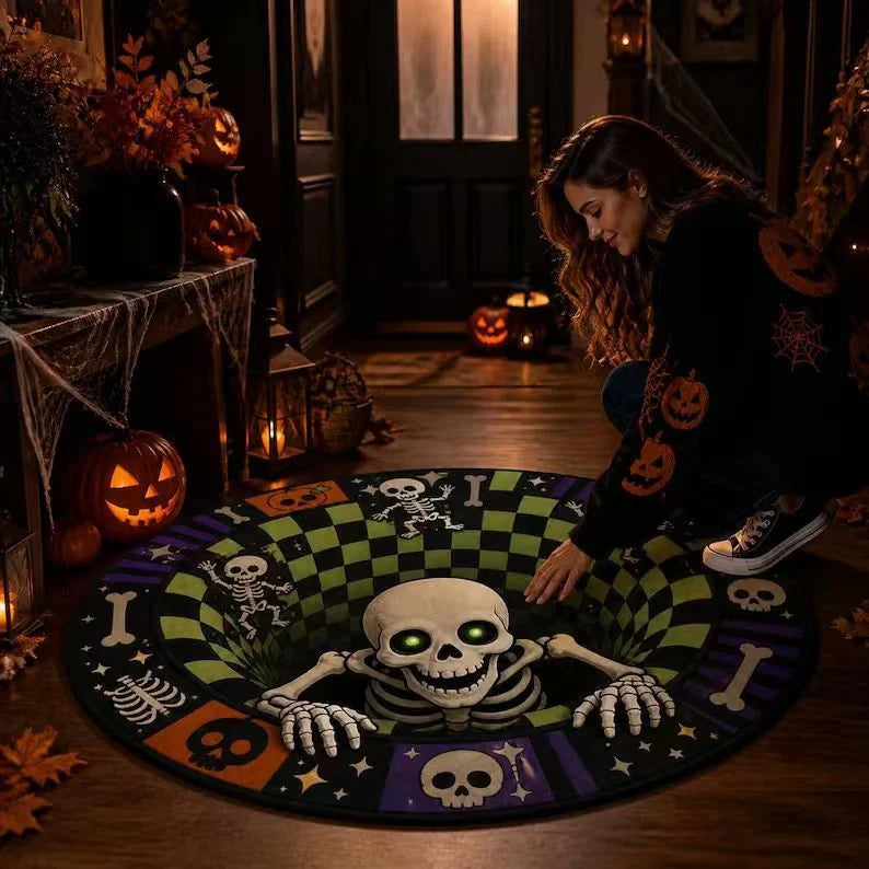 Rug 3D Pumpkin & Lantern Design Soft Durable Material