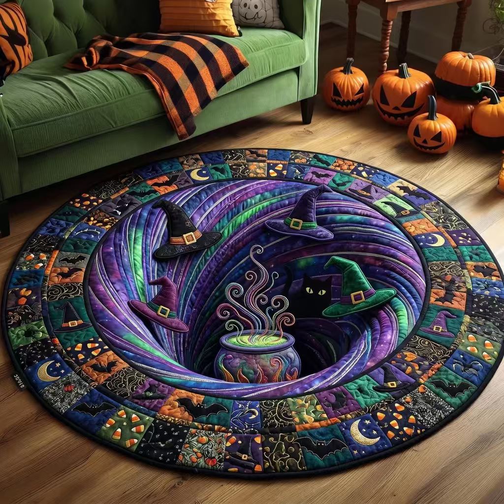 Rug 3D Pumpkin & Lantern Design Soft Durable Material