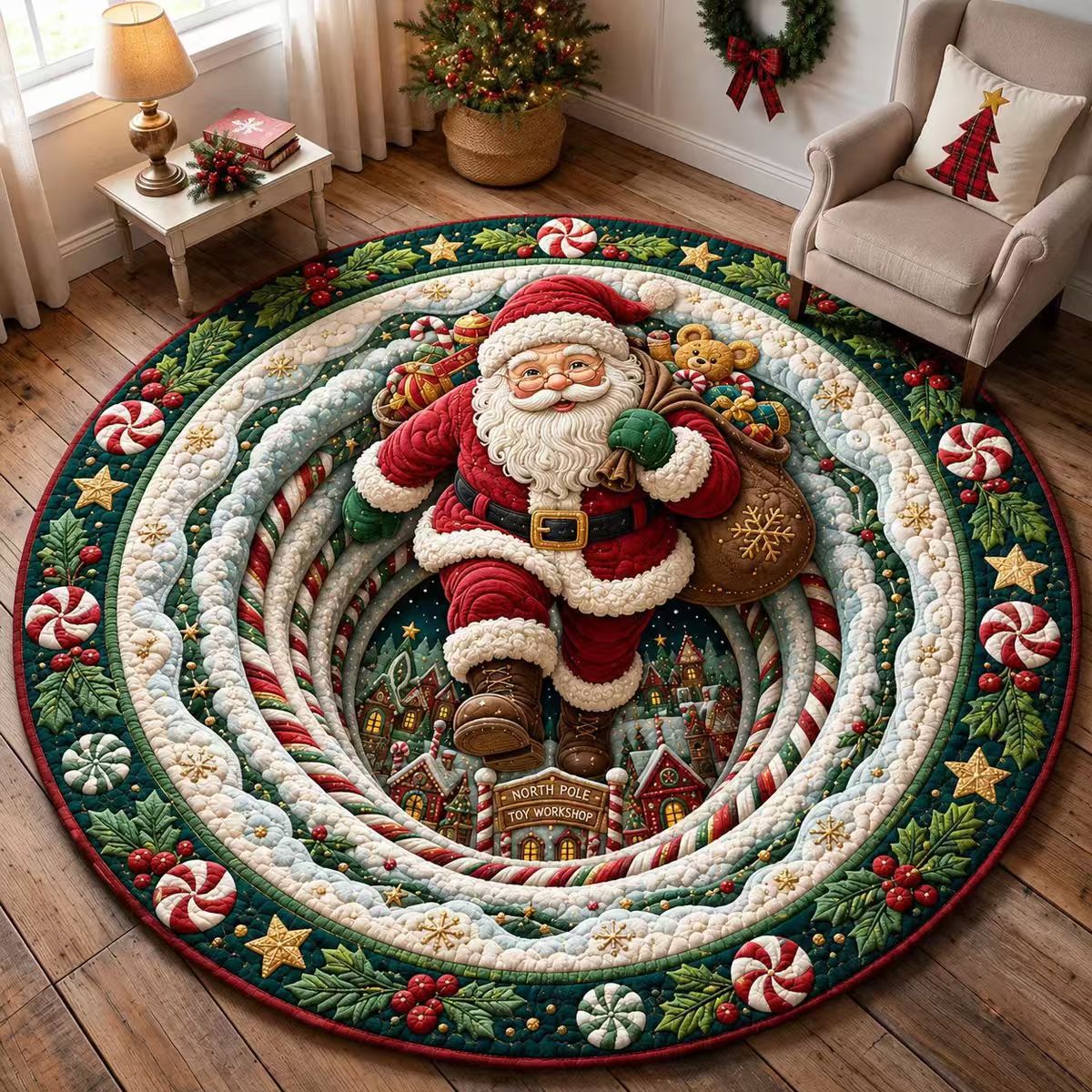 Rug 3D Pumpkin & Lantern Design Soft Durable Material