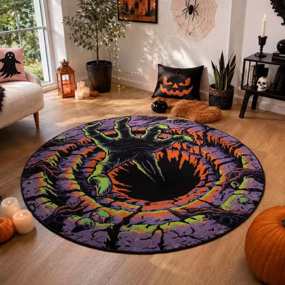 Rug 3D Pumpkin & Lantern Design Soft Durable Material