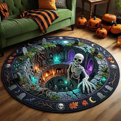 Rug 3D Pumpkin & Lantern Design Soft Durable Material