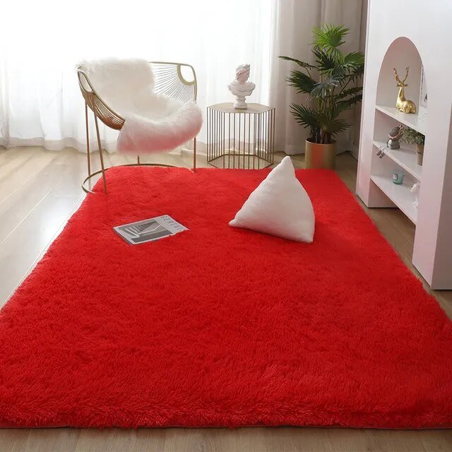 Rug Plush High-Pile Polyester Non-Slip Backing