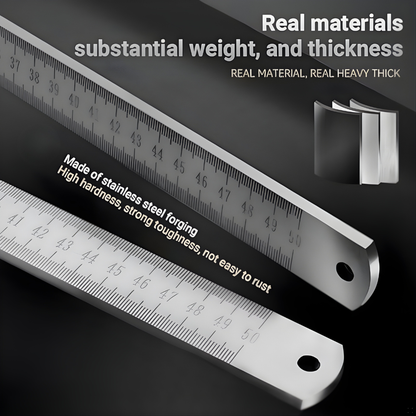 Ruler Stainless Steel Laser-Engraved Metric & Imperial 50 cm