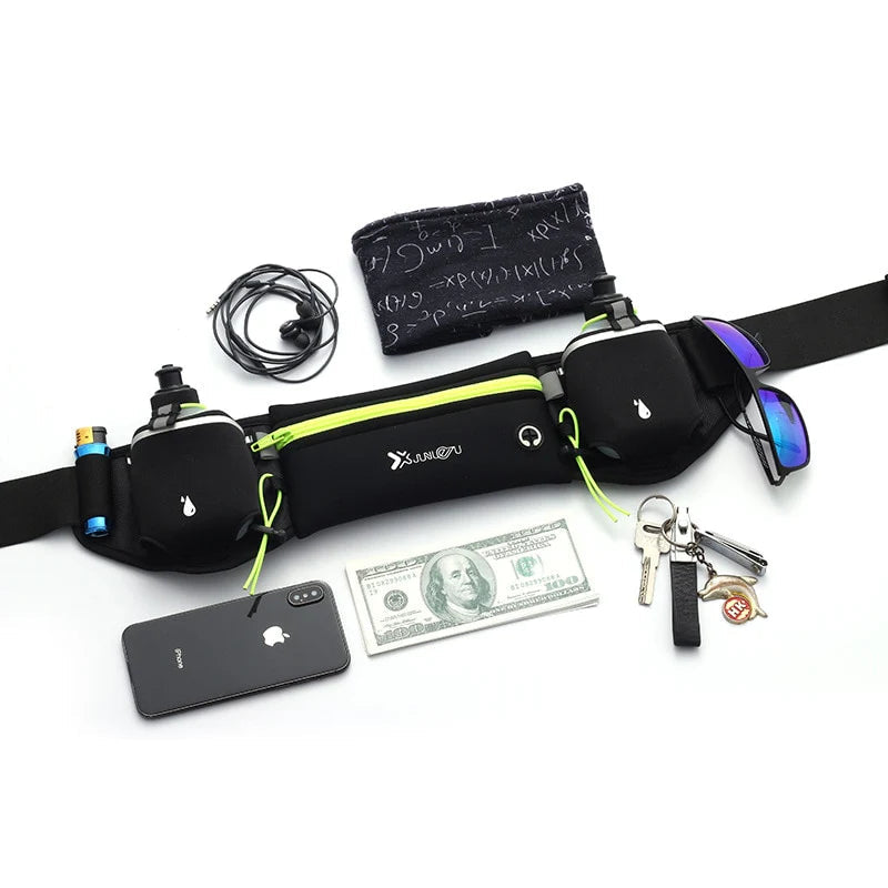 Running Belt Water-Repellent Neoprene Dual Bottle Holders