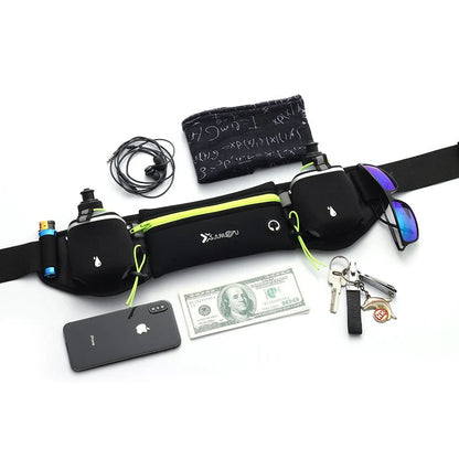 Running Belt Water-Repellent Neoprene Dual Bottle Holders