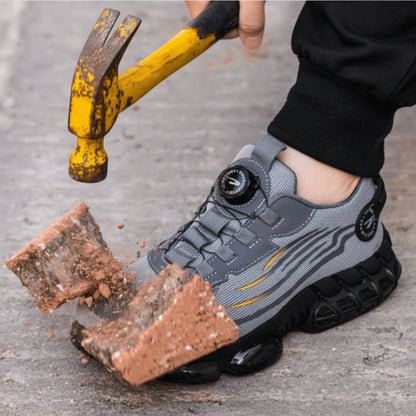 Safety Shoes with Wide Toe Cap, Breathable and Slip-Resistant Sole