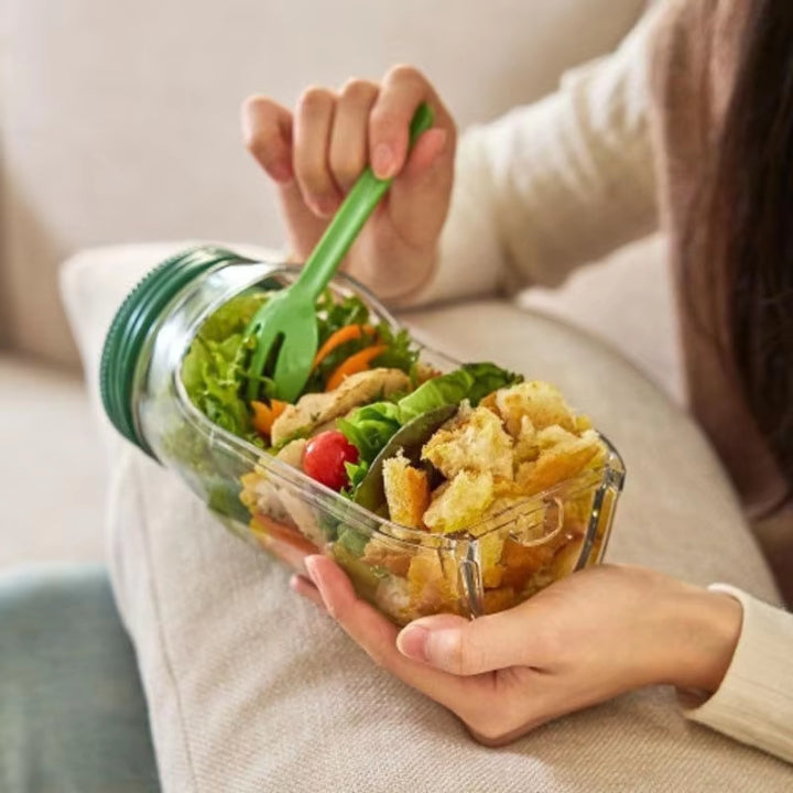 Salad Container Multi Compartment Leak Proof Wide Opening