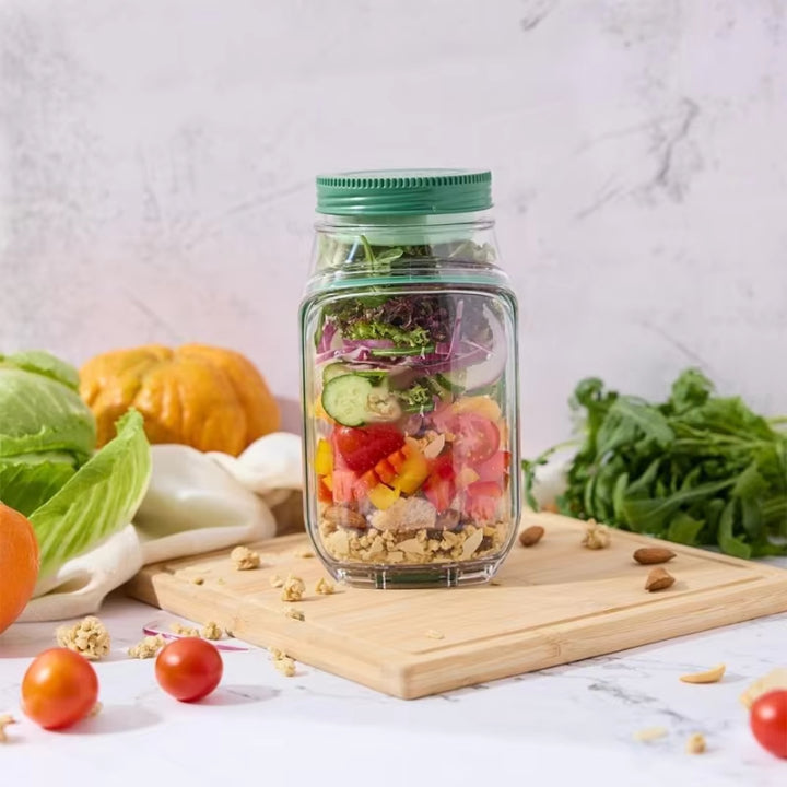 Salad Container Multi Compartment Leak Proof Wide Opening