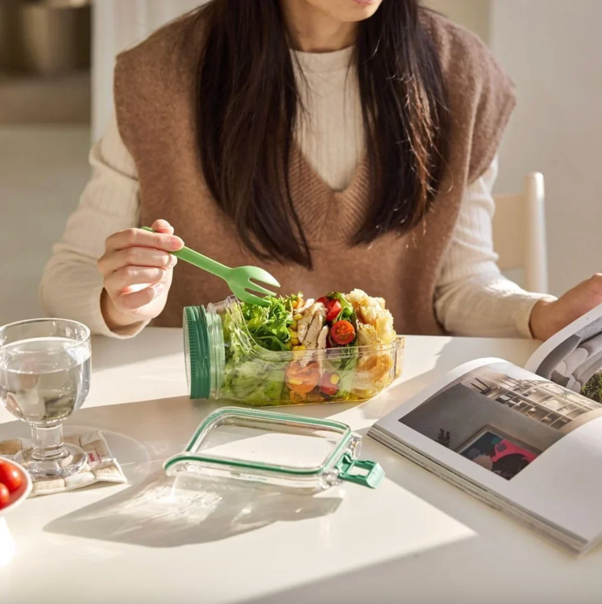 Salad Container Vertical Layering Leak-Proof Dressing Capsule